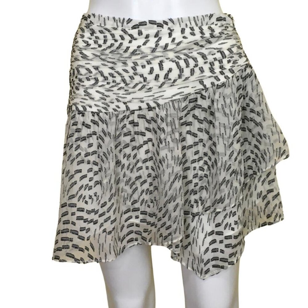 Ramy Brook Black & White Printed Asymmetric Mini Skirt